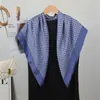 Lenços de Seda Atacado 90cm Lenço Quadrado de Seda Twill Lenço de Cabeça Russo Lenço Feminino com Estampa Pied-de-poule
