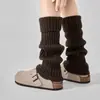 Calcetines de punto Y2K para mujer para otoño e invierno hasta la pantorrilla con tiras para el pie, adecuados para pantalones de yoga, calentadores de piernas sin pie y para combinar con botas de nieve o zapatos Birkenstock