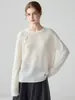 Suéter de cachemira de cuello redondo para mujer para otoño e invierno, jersey de punto de color liso, corte holgado, mangas largas, 70% cachemira Qinghe, pedido mínimo 1 pieza