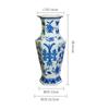 Jingdezhen Porcelana Antiga Chinesa Vaso de Porcelana Azul e Branco Pintado à Mão Padrão de Unicórnio Flor e Pássaro Vaso Hexagonal Fabricante Venda no Atacado em Estoque