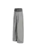 Pantalones Deportivos de Retazos a Cuadros de Cintura Doble Estilo Retro Americano con Caída, Unisex, Simples, Holgados, Adelgazantes, Casuales tipo Perezoso