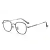 Armazones de Lentes de Prescripción de Gama Alta, Armazón Pequeño de Titanio Puro con Borde Ancho, Modelo 67016, Lentes de Prescripción Elegantes y Sofisticados para Hombre, Elegantes y Geniales