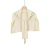 Chal de punto de color liso para mujer, mezcla de seda y lana, capa grande en forma de T para primavera y otoño, para habitaciones con aire acondicionado, chal pequeño gris claro