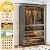 Armario de pie pequeño apartamento dormitorio hogar resistente duradero perchero para colgar ropa habitación de alquiler montaje sencillo armario de almacenamiento
