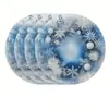 Mantel Redondo de Lino Temu para Invierno Navidad Mantel de Mesa Patrón de Árbol de Navidad Copo de Nieve Impreso Vajilla Venta Caliente Transfronteriza