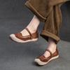 Shanghai Jiejie 2025 Primavera e Verão Novos Pequenos Design Casual para Multidão Camada Superior de Couro Bovino Solado Macio Sapatos Retro para o Trabalho Femininos
