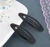 Accesorios Hechos a Mano para Manualidades Accesorios para el Cabello Pinza de Gota de Agua Pinza BB Cubierta de Tela Horquilla Cuadrada Ovalada Horquilla Ovalada Almohadilla Negra de Tela Pinza Plateada para el Cabello