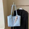 Bolsa Tote de Grande Capacidade Lisa e Simples para Mulheres, Nova Bolsa de Mão Texturizada da Moda de Primavera para Trabalho e Deslocamento, Bolsa de Ombro