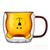Fábrica al por mayor de vidrio de doble capa con manillar Taza de oso taza de café para el hogar taza para beber taza de jugo de leche taza para beber