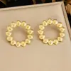 Moda Transfronteriza Pendientes Sencillos de Acero Inoxidable Chapados en Oro con Múltiples Elementos Combinados en Colores Dorado y Plateado, Versátiles para el Uso Diario