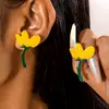 Amazon Transfronterizo Frescos Coloridos Pendientes de Flor de Girasol Dulce Atmósfera Pendientes Colgantes de Flor de Tulipán Joyería