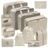 Bolsa de armazenamento para viagem transfronteiriça conjunto de sete peças conjunto de oito peças conjunto de bolsas organizadoras de roupas para bagagem de viagem de grande capacidade