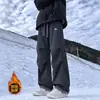 Pantalones largos casuales deportivos de tres pruebas, suaves, con diseño de bloques de color inspirado en la dopamina para exteriores, pierna curva, a la moda y modernos para otoño