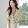 Camisa elegante de manga larga estilo francés con cintas, ropa de mujer elegante, nuevo top satinado profesional de trabajo primavera 2026