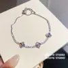 Pulsera de Flor de Gema de Jardín para Fiesta Brillante, Pulsera de Circonita de Moda y Versátil para Banquetes, Joyería de Alta Gama
