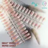 Pontas de Unha Cor Blush, Pontas de Unha Pré-Fabricadas, Spray de Nail Art Gradiente de Cor Nude, Efeito Clareador, Unhas Usáveis, Pontas de Unha Semi-Acabadas, Item Mais Vendido