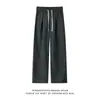 Pantalones Casuales a Cuadros Elásticos con Cordón Estilo Retro Japonés para Hombre 2026 Verano Estilo Perezoso Sueltos Rectos Pierna Ancha