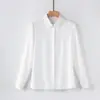 Camisa de Chifón Blanca con Solapa de Manga Larga para Mujer Ropa de Trabajo Profesional Elegante Atuendo para Entrevista de Maestra Camisa Formal