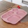 Plato de Cena Estudiantil de Paja de Trigo Espesado Vajilla Dividida de Comedor Anticaídas Antiescaldado Múltiples Compartimentos Plato de Arroz Logo