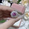 Yuntong Joias Transmissão Ao Vivo Venda Quente Prata S925 Banhada a Ouro Safira Rosa 8*10mm Grupo de Anéis Anel Cheio de Diamante