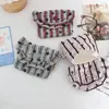 Mini Portatarjetas Portátil Estilo Coreano con Solapa de Borde Fruncido, Estuche para Identificación, Linda Bolsa de Almacenamiento para Auriculares Florales, Bolsa para Guardar Labiales