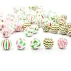 Xinyi 16mm He Madera Perlas Festival de Primavera Color Caramelo Rayas Coloridas Colorido Navidad Madera Perlas DIY Accesorios para Joyería Colgantes