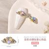 Anel de joia com diamante em pilha de amor para unhas acabado metal tridimensional Nova Rede Vermelha Diamante coração de pêssego decoração de unha de cristal