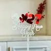 Novo Produto Direitos Autorais Estilo Ins 2027 Véspera de Ano Novo Decoração de Bolo em Acrílico Suprimentos para Festa de Véspera de Ano Novo