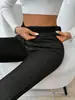 2025 Populares Transfronterizos Europeos y Americanos para Mujer Leggings de Imitación de Mezclilla Cintura con Cordón Pantalones Delgados Cálidos Venta Caliente Moda Simples