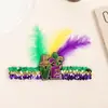 Carnaval Nueva Diadema de Lentejuelas Diadema de Plumas Transfronteriza Más Vendida Diadema Mayorista Mascarada Étnica