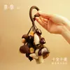 Bolsa de Sonajero Colgante de Fruta de Planta Natural Curativa Colgante de Carrillón de Viento Hecho a Mano Decoración Estilo Bosque Colgante de Cáscara de Fruta No