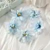 Flor Dália Simulada 9cm Cabeça de Flor DIY Flor Falsa Flor de Seda Grampo de Cabelo Flor Acessórios para Roupas Chapéus Adereços de Fotografia Parede de Flores