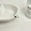 Joyería Coreana de Nicho Estilo Ins Versátil Anillo de Gofre Rosa de Cristal Negro Circonita Negra Gama Alta para Mujer