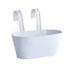 Vaso de metal para pendurar para jardim de varanda, conjunto de vasos de parede para grades e cercas, baldes suspensos para plantas verdes e suculentas