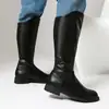Novas botas de couro de cano alto estilo cavaleiro masculinas para outono e inverno, tamanhos 40-48