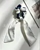 Elástico de Cabelo Artístico de Alta Elasticidade Estilo Coreano, com Fita Floral, Scrunchie, Fornecimento Atacado, Direto do Fabricante