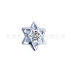Jiangtai F136 Titânio Prego de Osso de Orelha Estrela de Seis Pontas Incrustada com Zircônia Transfronteiriço G23 Liga de Titânio Joia de Piercing Corporal Prego de Orelha