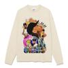 Camiseta de Manga Curta Estampada Hip-Hop Chris Brown Algodão Pesado Gola Redonda Moletom com Capuz