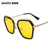 Gafas de Montura Grande Jamie 9132 para Mujer, Gafas de Sol Poligonales Elegantes, Gafas de Sol Metálicas Huecas Retro para Hombre