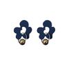 Pendientes de Moda Aguja Plateada Azul Klein Pendientes Estilo Coreano Pendientes Nuevo Diseño Sencillo de Nicho Pendientes al por Mayor