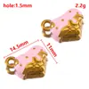 Colgante con Forma de Flor de Pez Mariposa de Acero Inoxidable, Goteo de Aceite Multicolor, Colgante para Collar Estilo DIY, Accesorios de Joyería