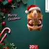 Llavero colgante plano de acrílico navideño transfronterizo, Papá Noel, muñeco de nieve, caja de regalo, llavero de regalo navideño