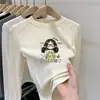 Blusas de otoño e invierno para niñas 2026 nueva camiseta de manga larga para estudiantes niñas otoño estampado camiseta básica terciopelo alemán ropa para niños