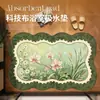 Alfombrilla de baño estilo retro, ligera y lujosa, con diseños florales únicos, hecha de tierra de diatomeas para absorción y secado rápidos, adecuada para inodoros y baños, y que ofrece resistencia a las manchas y propiedades antideslizantes