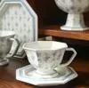 Xícara de Café e Pires Estilo Francês Nicho Lírio-do-Vale Retrô, Xícara de Latte, Prato de Sobremesa, Prato de Salada