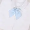 Sueño de conejo electrónico color sólido corbata de lazo jk punta pequeña flor de raíz de loto almidón rojo vino collar de uniforme japonés flor