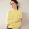 26 Estilos Nuevos de Suéteres de Cachemira para Mujer con Cuello Semi-Alto, Tejido de Punto Grueso de Siete Agujas, Raglán, Doble Hilo, Corte Holgado, Capa Base