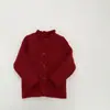 Cárdigan de punto estilo western para niñas con diseño de oreja de madera, nuevo estilo de primavera, suéter abrigo para bebé dulce, casual, versátil