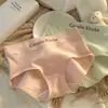 Ropa interior para niñas de algodón puro sin costuras, estilo nuevo con estampado de letras de moda, entrepierna antibacteriana, calzones transpirables y cómodos