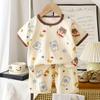 Ropa de verano 2025 para niños, pantalones cortos de manga corta, camiseta de algodón para niños y niñas, venta al por mayor